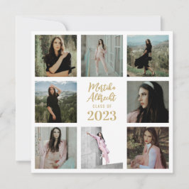 Convite Branco clássico e simples | Graduação de fotos