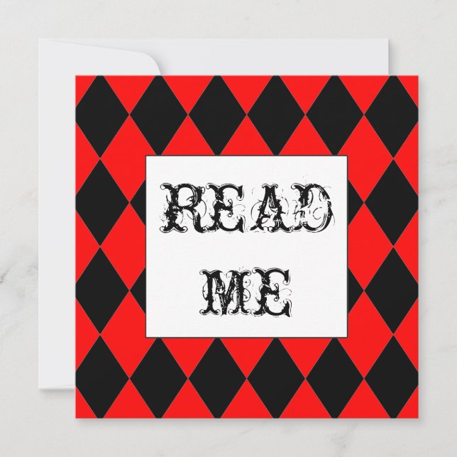 Convite branco de Alice do coelho (Frente)