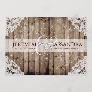 Convite branco do casamento do laço da faísca