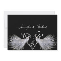 Convite branco do casamento do monograma do