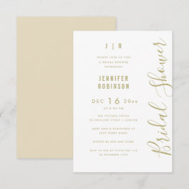 Convite Branco do Chá de panela Moderno do Script de Orçam