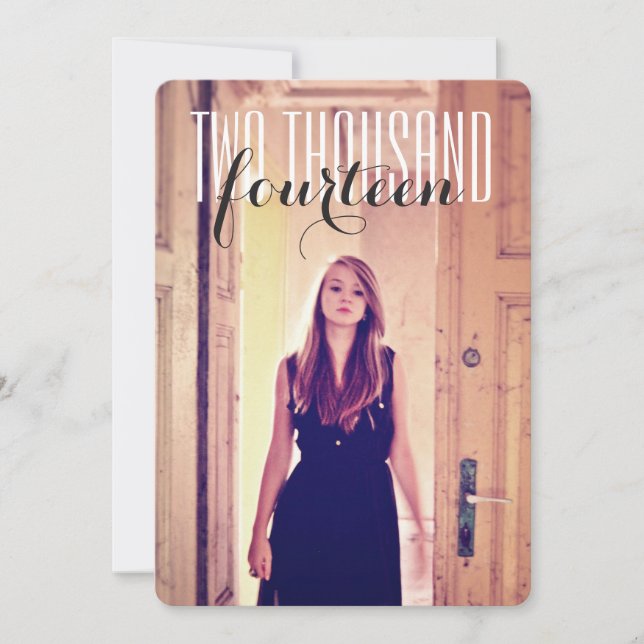 Convite Branco do preto do segundo grau da festa de (Frente)