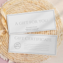 Branco elegante com certificado de presente corpor