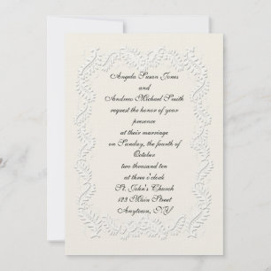 Convite Branco Embossed-Look