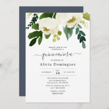 Branco Floral e Greenerescente Aquañera Quinceañer