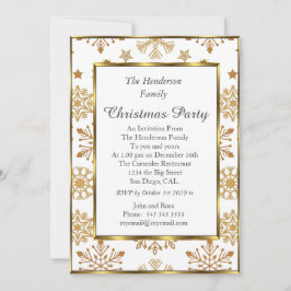 Convite Branco para Ouros da festa de Natal