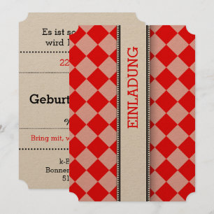 Convite branco vermelho