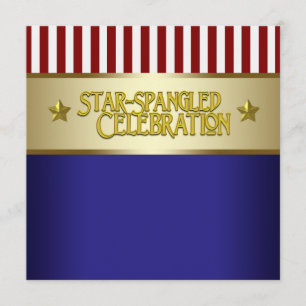 Convite Branco vermelho e azul 4o do partido de julho