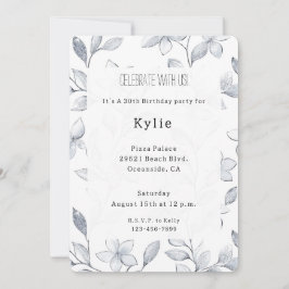 Convite Brancos Brancos de Prata Chic