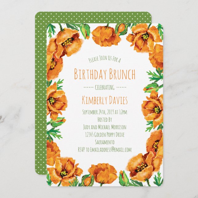 Convite Brancos de Pop de Laranja (Frente/Verso)