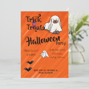 Convite Brange Moderna Engraçada e Engraçada do Halloween