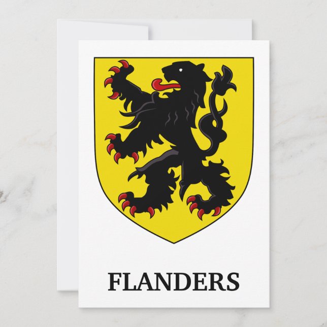 Convite Brasão de Armas de Flandres Leão Heráldico (Frente)