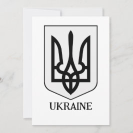 Convite Brasão de Armas do Estado da Ucrânia Arte Minimali