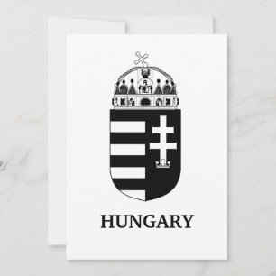 Convite Brasão de Armas Húngaro Arte Monocromática Contemp
