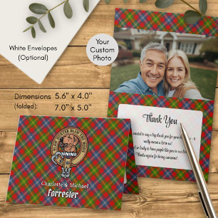 Convite Brasão do Clã Forrester sobre Tartan