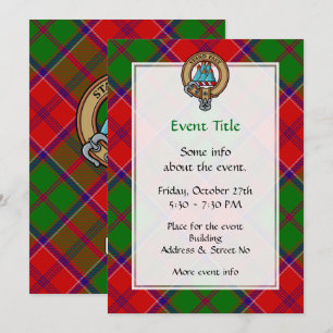 Convite Brasão do Clã Grant sobre Tartan