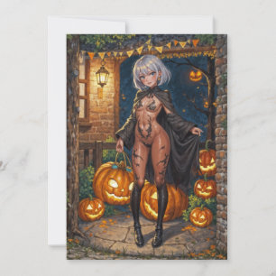 Convite Brave Halloween Menina ou Truque ou Gostosura Pint