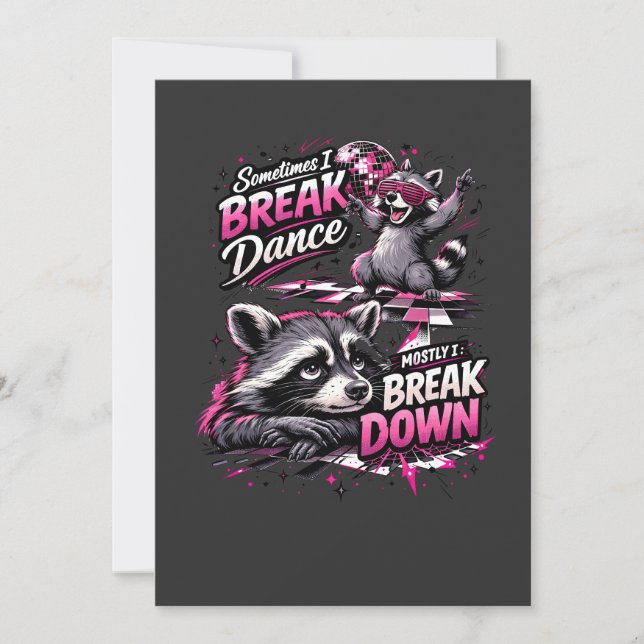 Convite Break dance, break down, diversão disco (Frente)