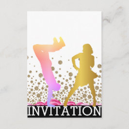 Convite Break Dance School Dico Hip Hop Rosa Ombre