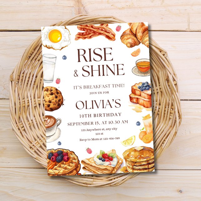 Convite Breakfast Birthday Invitation Brunch Party Kids (Criador carregado)