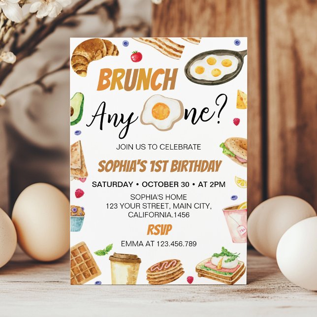 Convite Breakfast Brunch Anyprimeiro aniversario (Criador carregado)