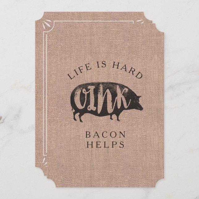 Convite Breakfast ou Brunnic Party para Amantes de Bacon (Frente/Verso)