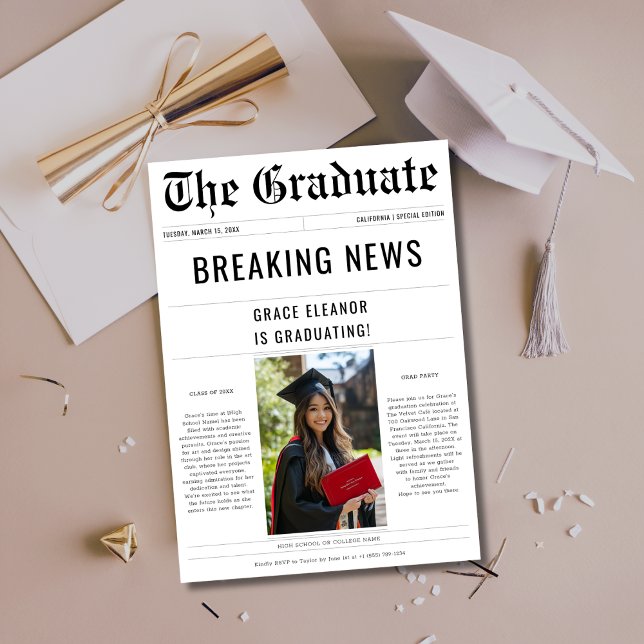 Convite Breaking News Graduation 2025 - Foto do jornal (Criador carregado)