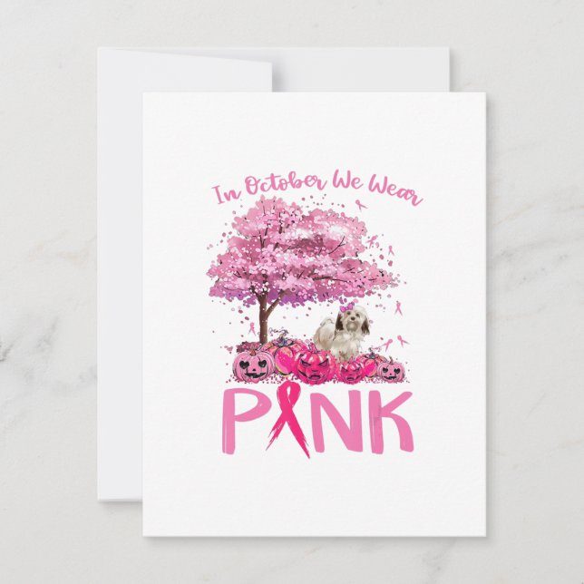 Convite Breast Cancer Awareness October We Wear Pink With (Frente)