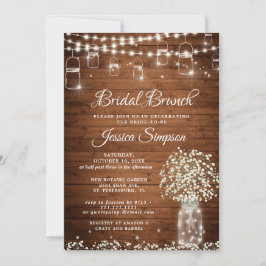 Convite Breath do bebê Mason Jar Rustic Bridal Brunch