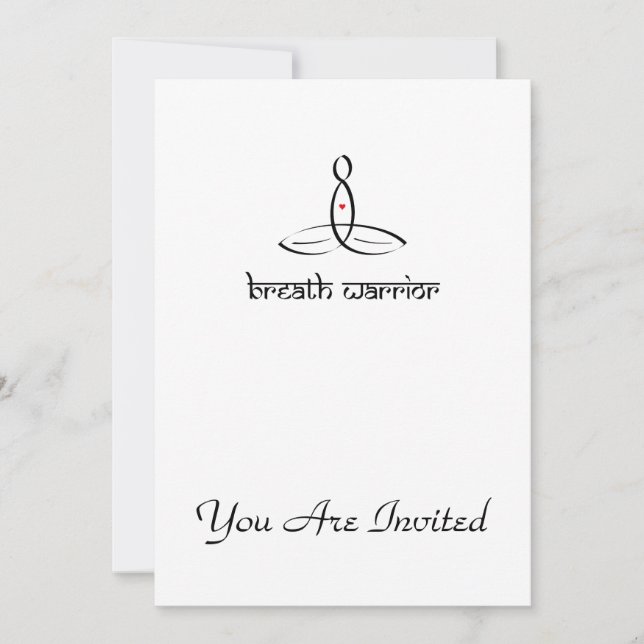 Convite Breath Warrior - Estilo Sânscrito Preto (Frente)