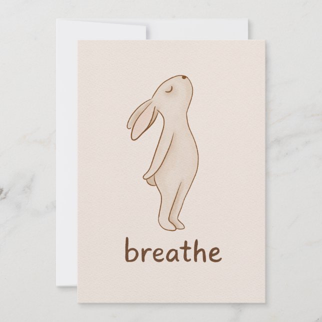 Convite Breathe Bunny Encouragement Card (Frente)