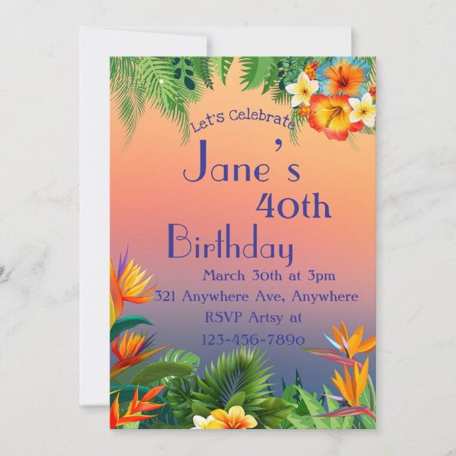 Convite Breeze tropical (Frente)