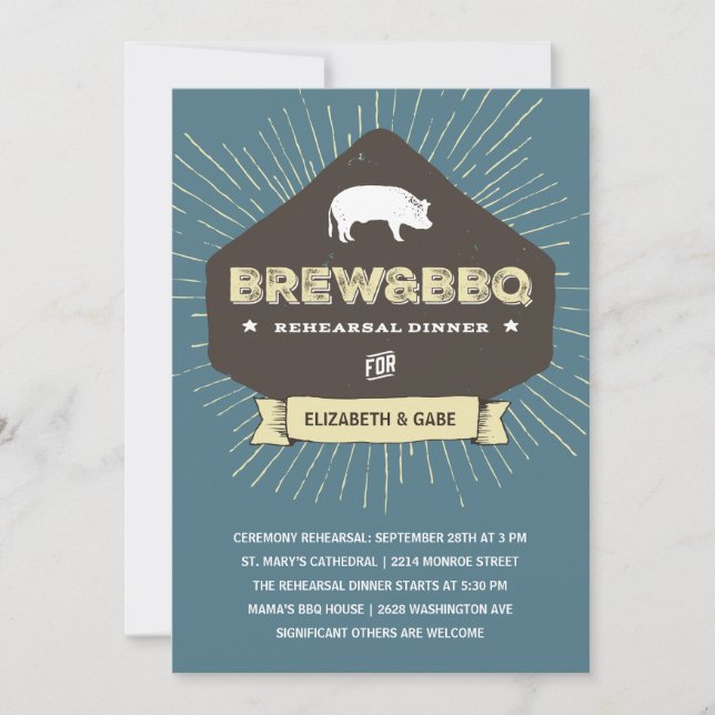 Convite Brew & CHURRASCO | Janto de ensaio russo (Frente)