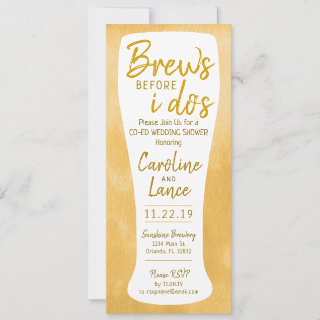 Convite Brews antes do Chá de casamento de co-Ed (Frente)