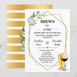 Convite Brews & Wine antes de eu fazer Chá de panela verde