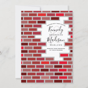 Convite Bricks Wedding Masonry Stone Blocks