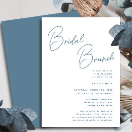 Convite Brida Chic Bridal do Script Whimsical Azul Dusty B