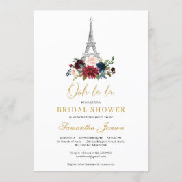 Convite Brida de inverno floral do buquê de Paris eifel bu