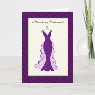 Convite Bridal attendant invitation purple lace