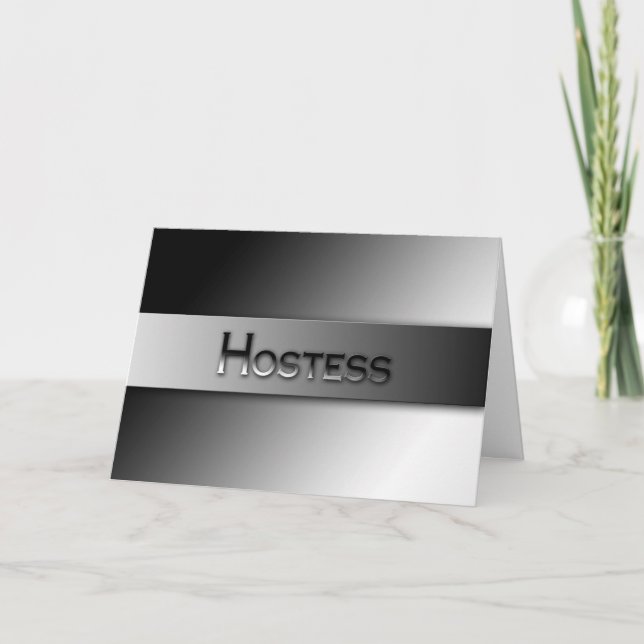Convite BRIDAL ATTENDANT REQUEST - HOSTESS -Gray/Black (Frente)