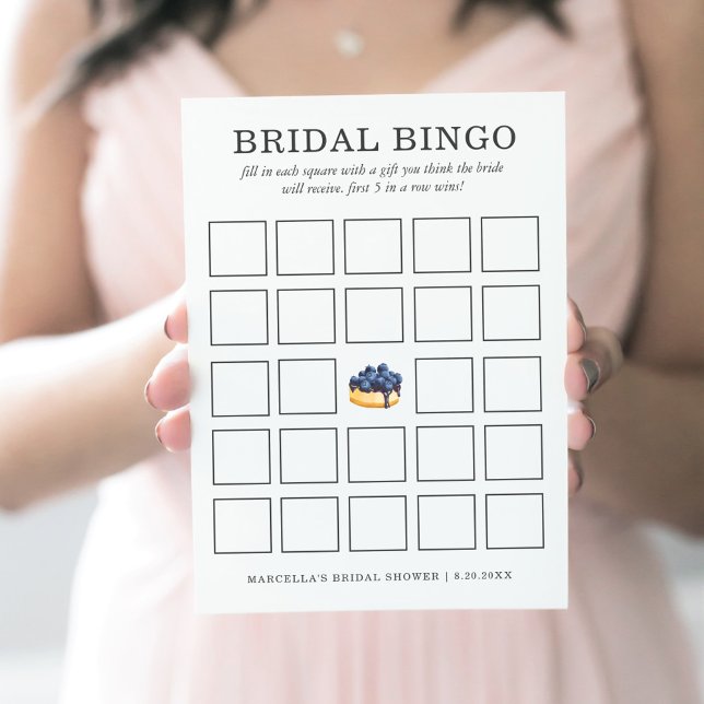 Convite Bridal Bingo | Cheesecake de mirtilo (Criador carregado)