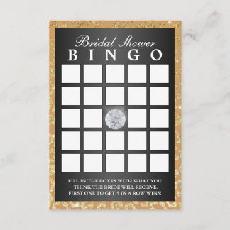 Convite Bridal Bingo Dourado Leopard Imprime Bingo Moderno