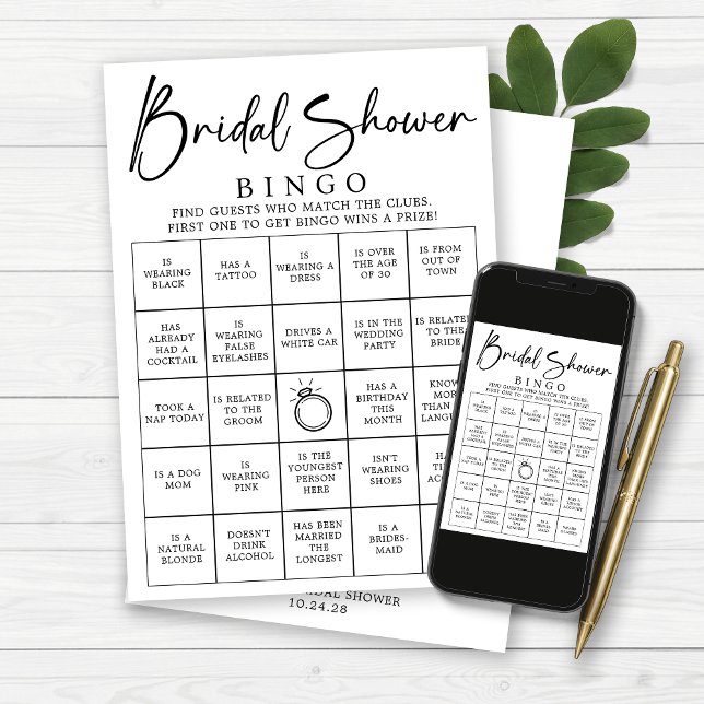Convite Bridal Bingo Encontra o Jogo do Chá de panela Conv (Criador carregado)