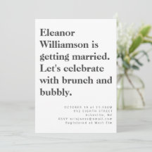 Bridal Branca com Tipografia Negra Moderna Bridal 