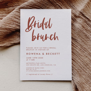 Convite Bridal Bridal, cor-de-rosa-neve moderna