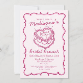 Convite Bridal Bridal De Bolo De Bolo De Cereja De Coração