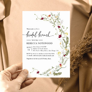 Convite Bridal Bridal Elegante Boho Botânica