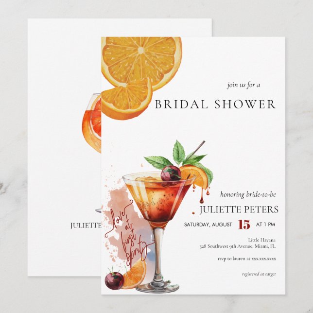 Convite Bridal Brunch | CHÁ CASAL (Frente/Verso)