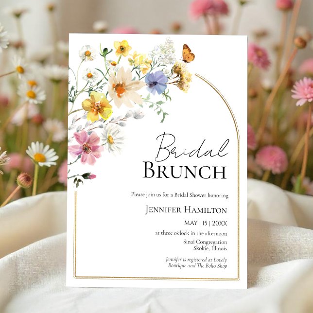 Convite Bridal Brunch | Chá de panela de flor selvagem (Criador carregado)