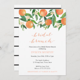 Convite Bridal Brunch Citrus Charcarbonus Stripes